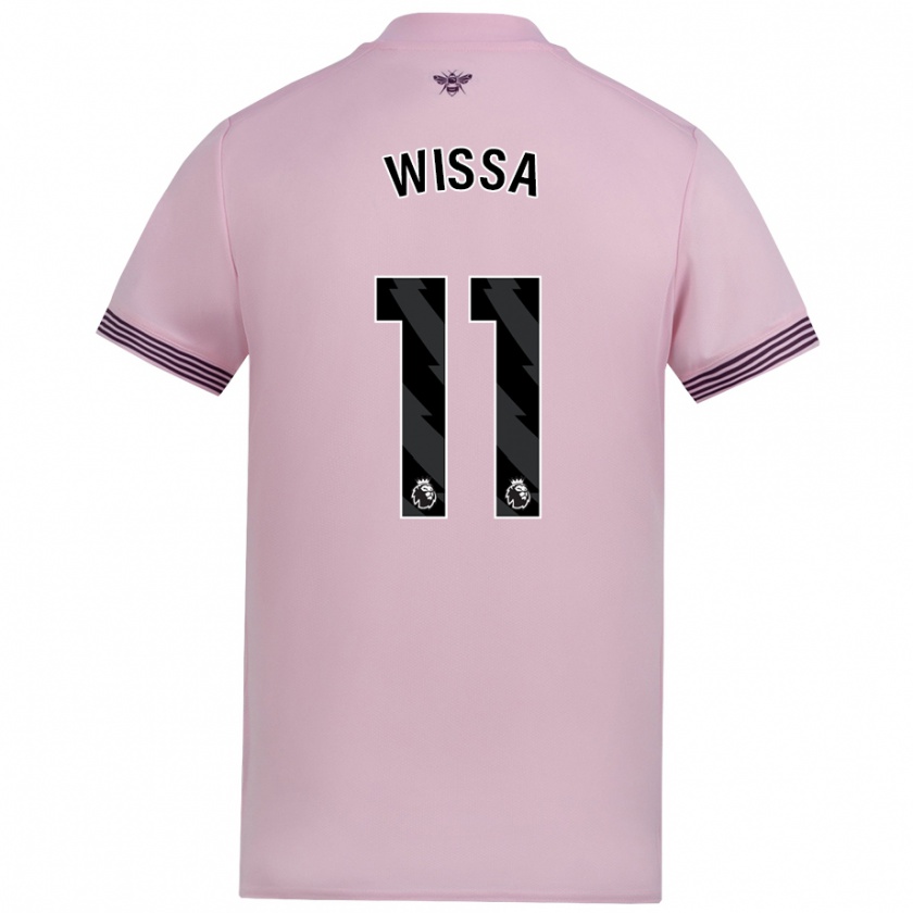 Kandiny Bambino Maglia Yoane Wissa #11 Rosa Kit Gara Away 2024/25 Maglietta