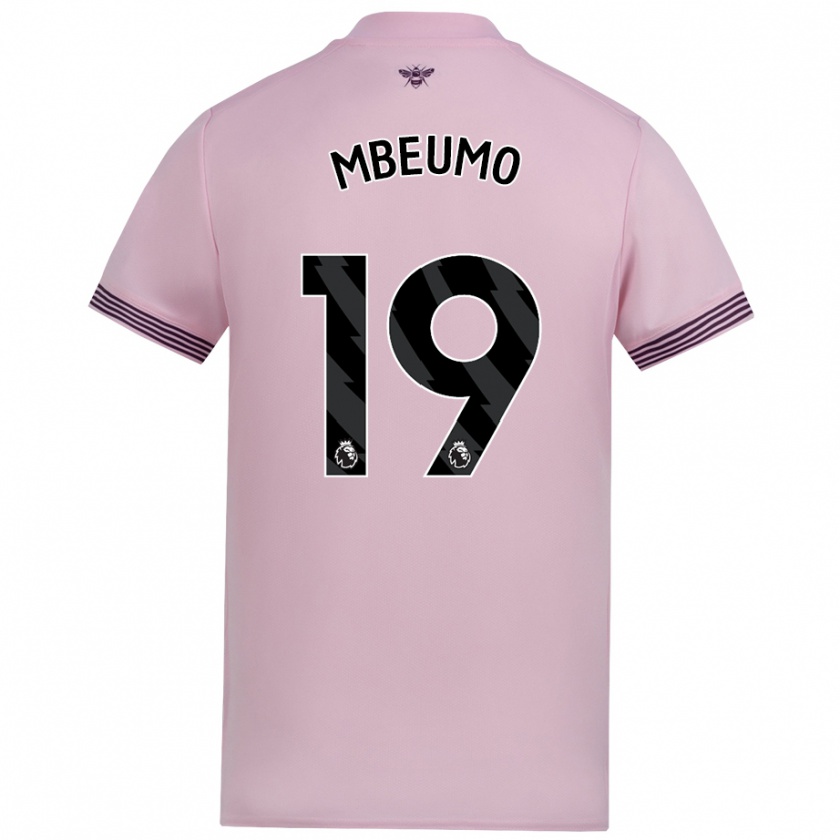 Kandiny Niño Camiseta Bryan Mbeumo #19 Rosa 2ª Equipación 2024/25 La Camisa México