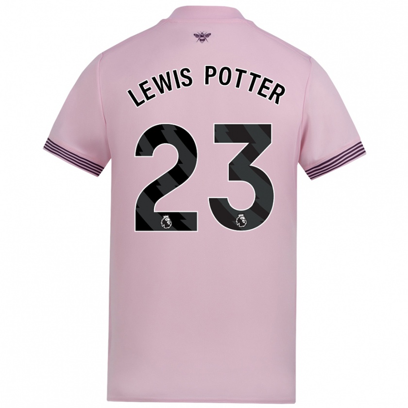 Kandiny Niño Camiseta Keane Lewis-Potter #23 Rosa 2ª Equipación 2024/25 La Camisa