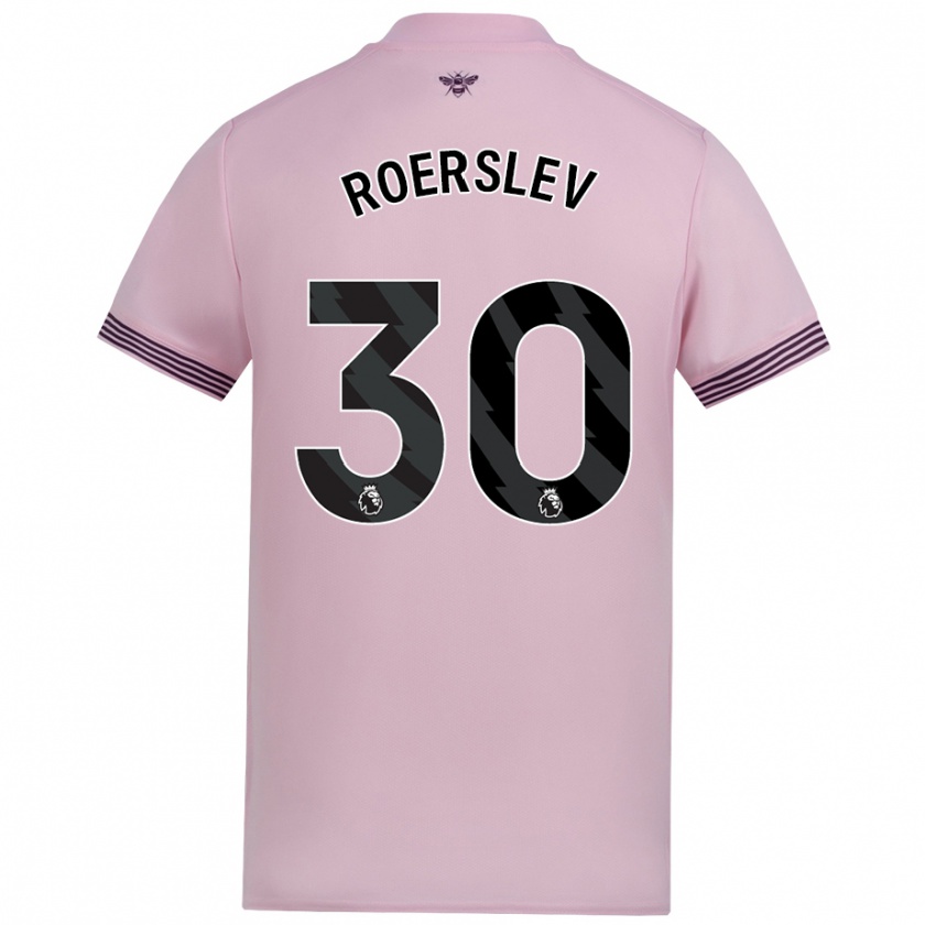 Kandiny Bambino Maglia Mads Roerslev #30 Rosa Kit Gara Away 2024/25 Maglietta