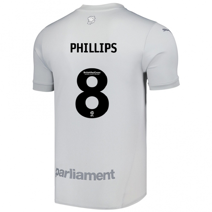 Kandiny Kinder Adam Phillips #8 Silbergrau Auswärtstrikot Trikot 2024/25 T-Shirt Österreich