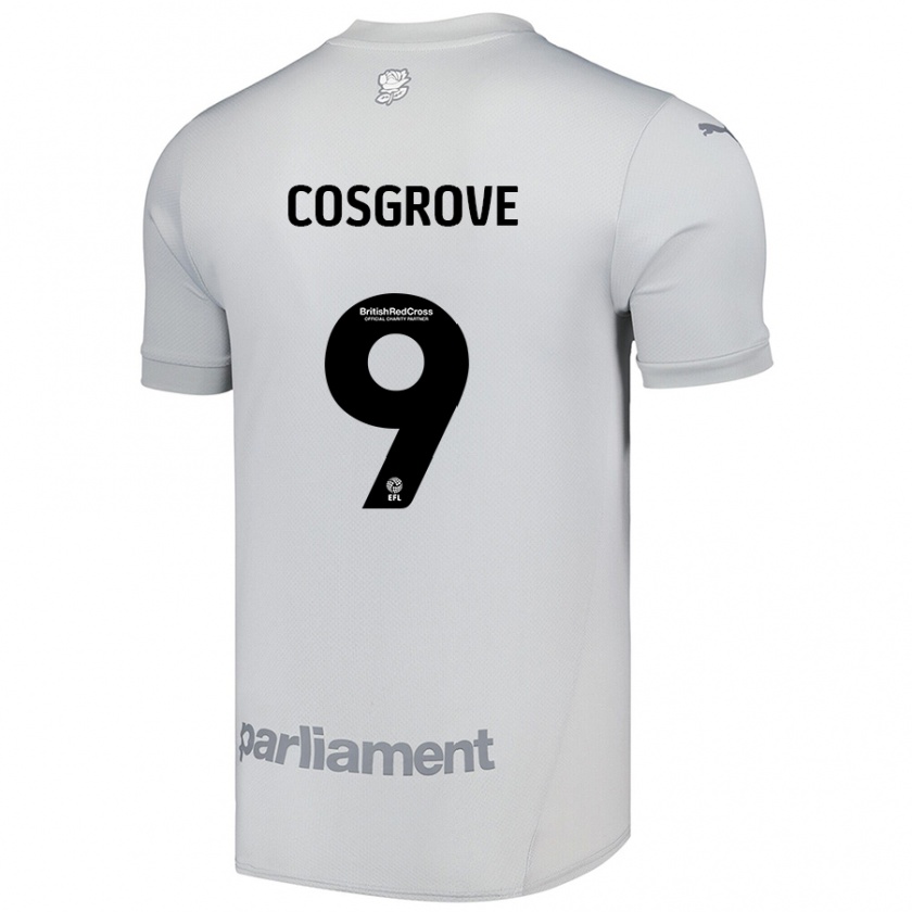 Kandiny Niño Camiseta Sam Cosgrove #9 Gris Plata 2ª Equipación 2024/25 La Camisa