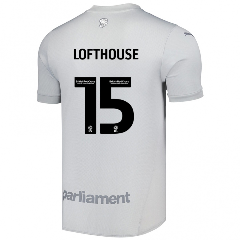 Kandiny Niño Camiseta Kyran Lofthouse #15 Gris Plata 2ª Equipación 2024/25 La Camisa