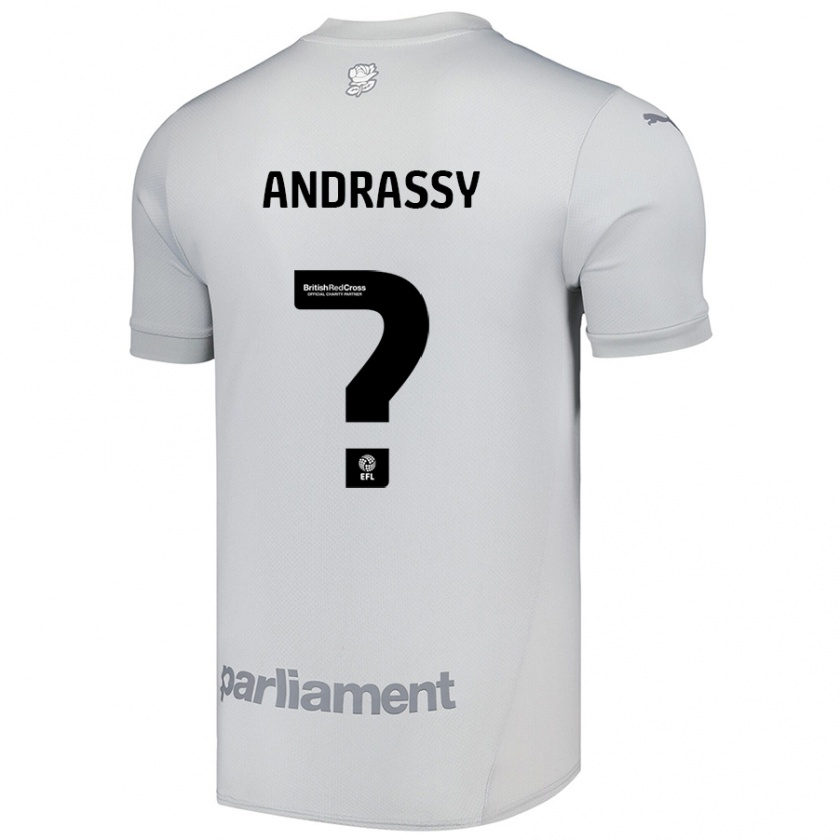 Kandiny Niño Camiseta Oliver Andrassy #0 Gris Plata 2ª Equipación 2024/25 La Camisa