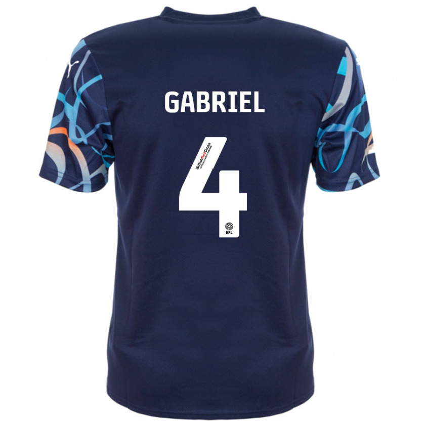 Kandiny Kinder Jordan Lawrence-Gabriel #4 Marineblau Auswärtstrikot Trikot 2024/25 T-Shirt Österreich