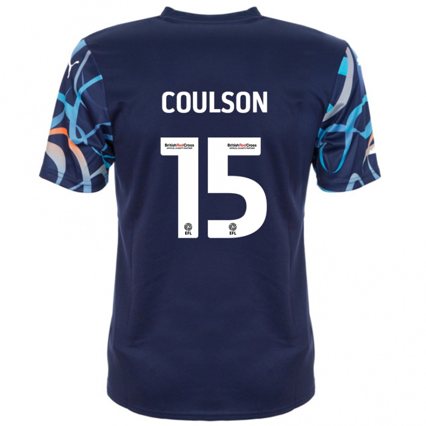 Kandiny Bambino Maglia Hayden Coulson #15 Blu Navy Kit Gara Away 2024/25 Maglietta