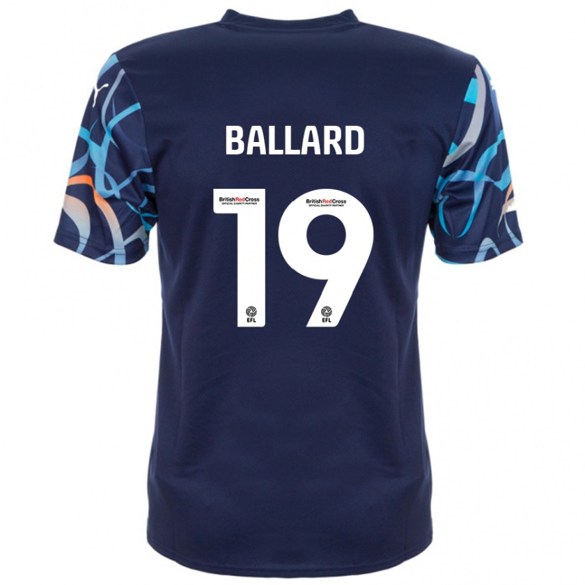 Kandiny Bambino Maglia Dom Ballard #19 Blu Navy Kit Gara Away 2024/25 Maglietta