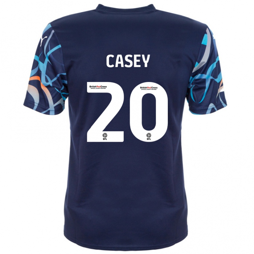 Kandiny Bambino Maglia Oliver Casey #20 Blu Navy Kit Gara Away 2024/25 Maglietta