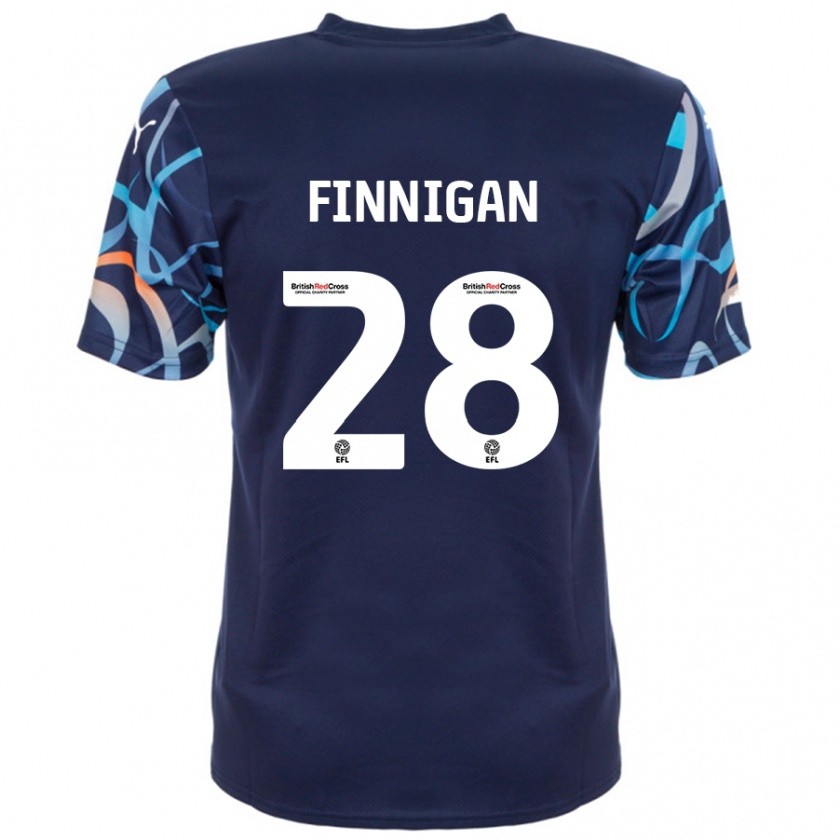 Kandiny Bambino Maglia Ryan Finnigan #28 Blu Navy Kit Gara Away 2024/25 Maglietta