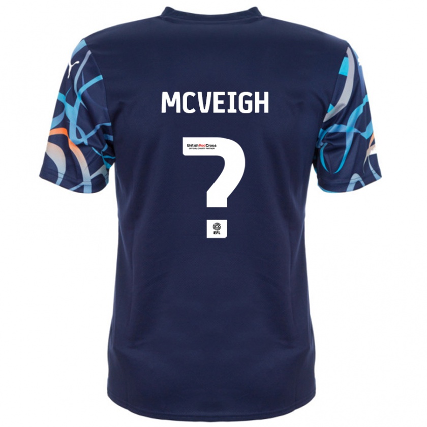 Kandiny Kinderen Conor Mcveigh #0 Marineblauw Uitshirt Uittenue 2024/25 T-Shirt België