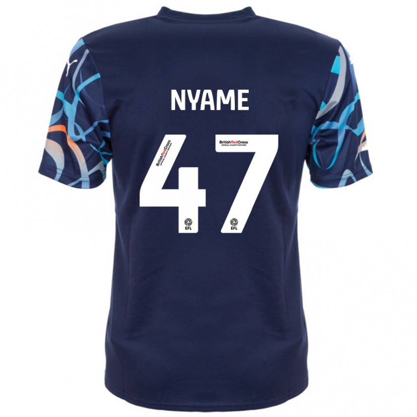 Kandiny Kinderen Josh Nyame #47 Marineblauw Uitshirt Uittenue 2024/25 T-Shirt België