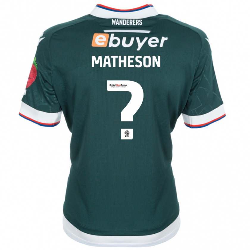 Kandiny Bambino Maglia Luke Matheson #0 Verde Scuro Kit Gara Away 2024/25 Maglietta