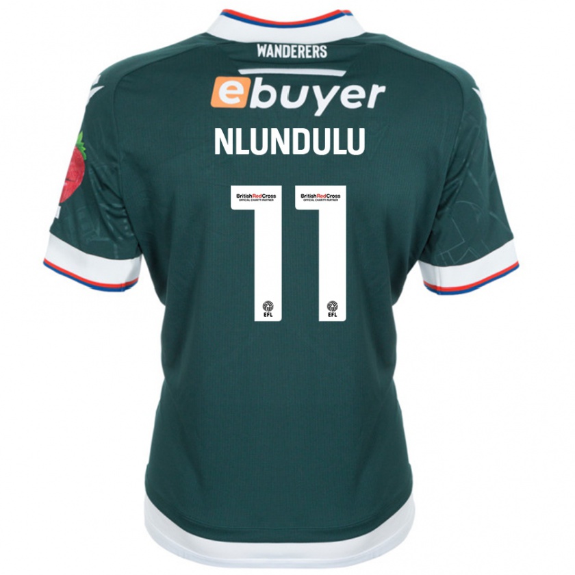 Kandiny Bambino Maglia Dan Nlundulu #11 Verde Scuro Kit Gara Away 2024/25 Maglietta