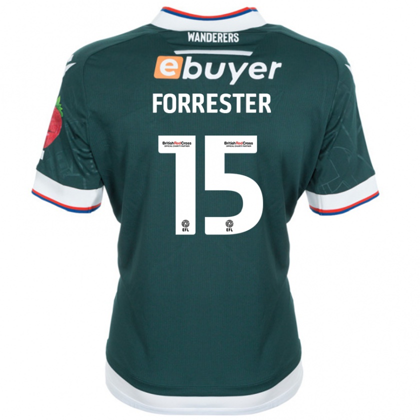 Kandiny Criança Camisola Will Forrester #15 Verde Escuro Alternativa 2024/25 Camisa Brasil