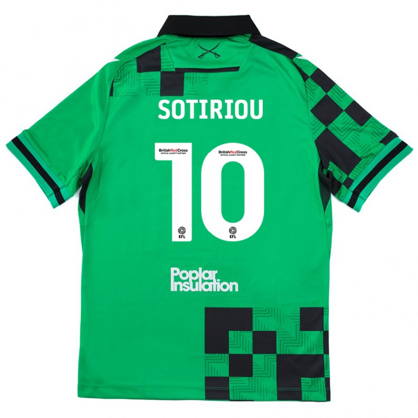 Kandiny Kinderen Ruel Sotiriou #10 Groen Zwart Uitshirt Uittenue 2024/25 T-Shirt België