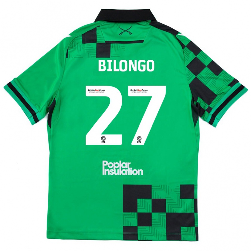 Kandiny Kinder Bryant Bilongo #27 Grün Schwarz Auswärtstrikot Trikot 2024/25 T-Shirt Österreich