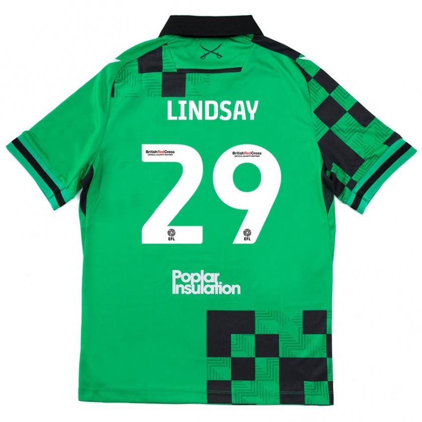 Kandiny Barn Jamie Lindsay #29 Grön Svart Bortatröja Matchtröjor 2024/25 Tröjor T-Tröja