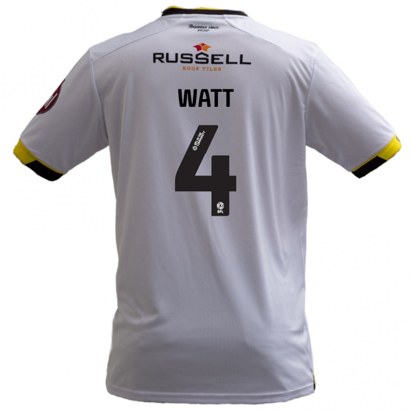 Kandiny Niño Camiseta Elliot Watt #4 Blanco 2ª Equipación 2024/25 La Camisa