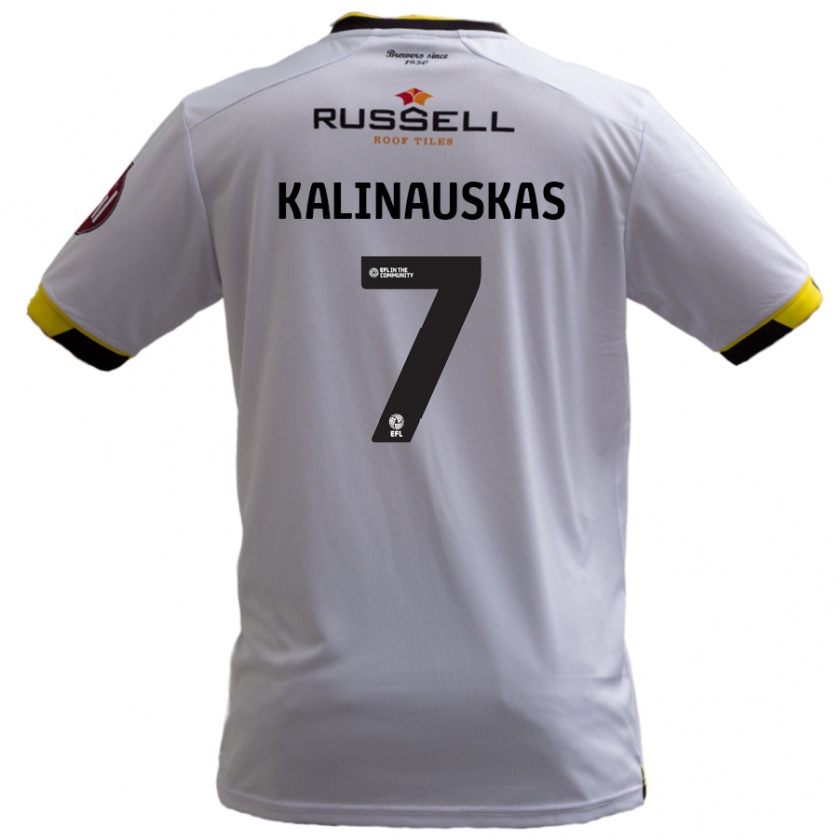 KandinyキッズTomas Kalinauskas#7白アウェイシャツ2024/25ジャージーユニフォーム