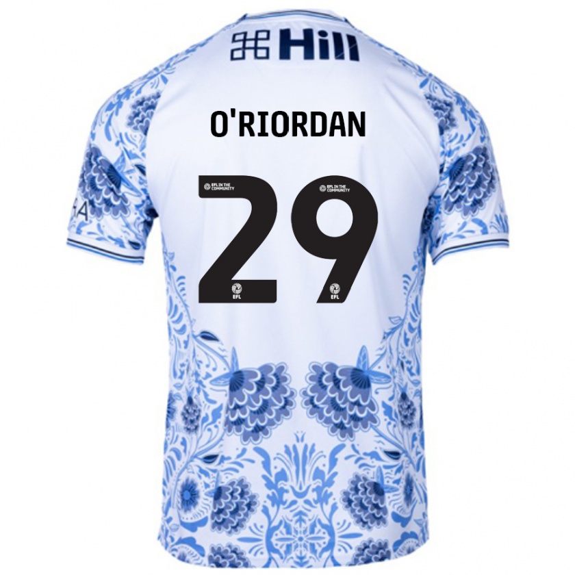 Kandiny Kinder Connor O'riordan #29 Weiß Blau Auswärtstrikot Trikot 2024/25 T-Shirt Österreich