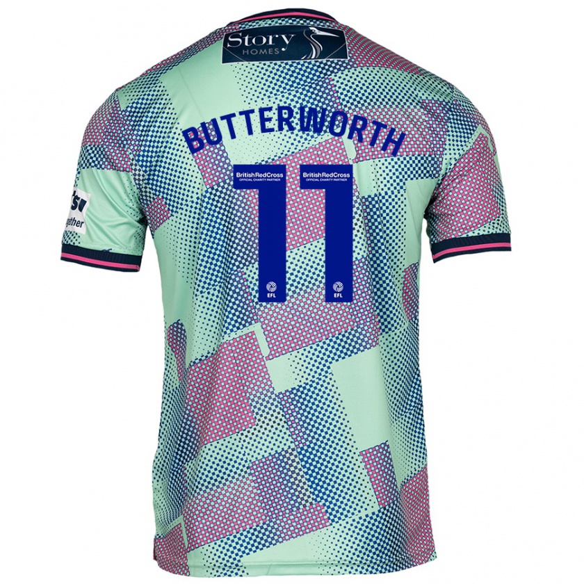 Kandiny Bambino Maglia Daniel Butterworth #11 Verde Kit Gara Away 2024/25 Maglietta