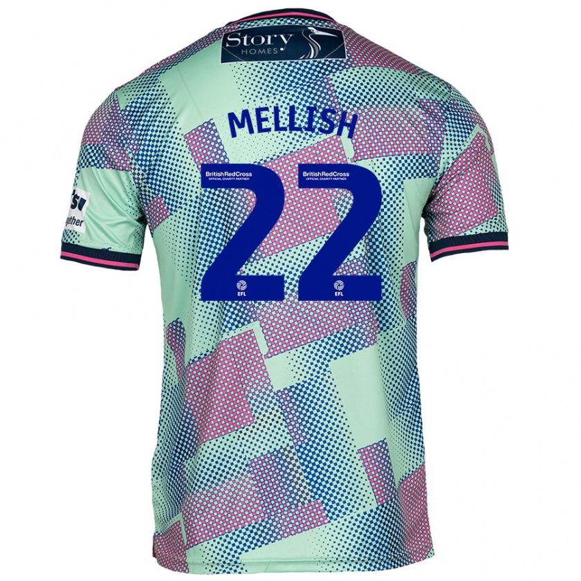 Kandiny Bambino Maglia Jon Mellish #22 Verde Kit Gara Away 2024/25 Maglietta