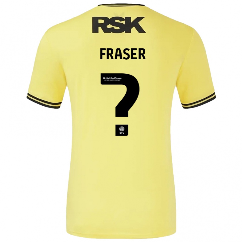 Kandiny Bambino Maglia Scott Fraser #0 Giallo Nero Kit Gara Away 2024/25 Maglietta