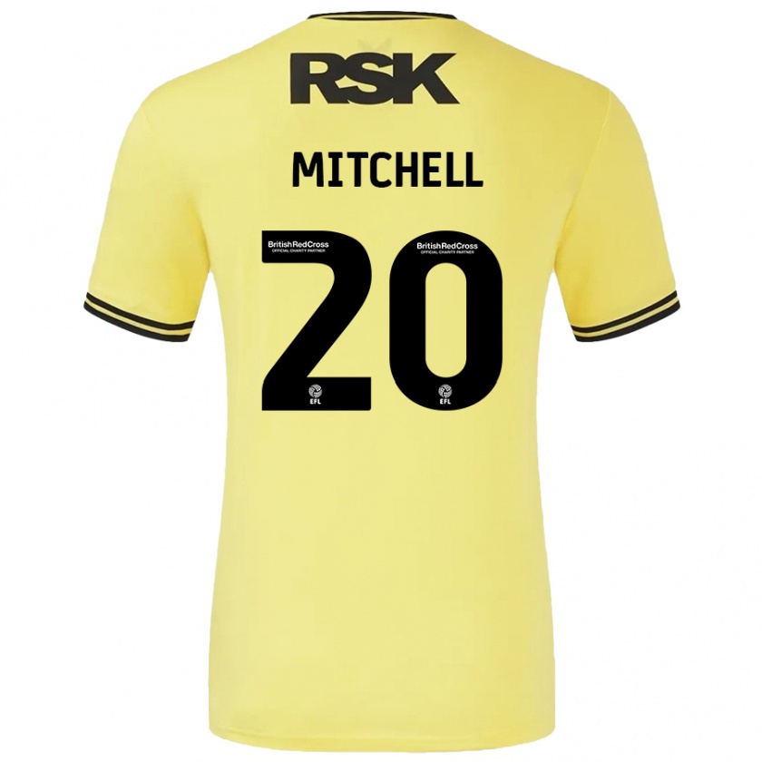 Kandiny Kinderen Zach Mitchell #20 Geel Zwart Uitshirt Uittenue 2024/25 T-Shirt België