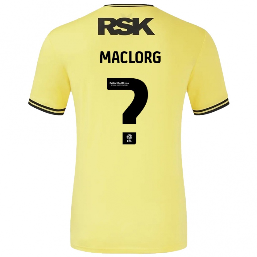 Kandiny Bambino Maglia Lennon Maclorg #0 Giallo Nero Kit Gara Away 2024/25 Maglietta