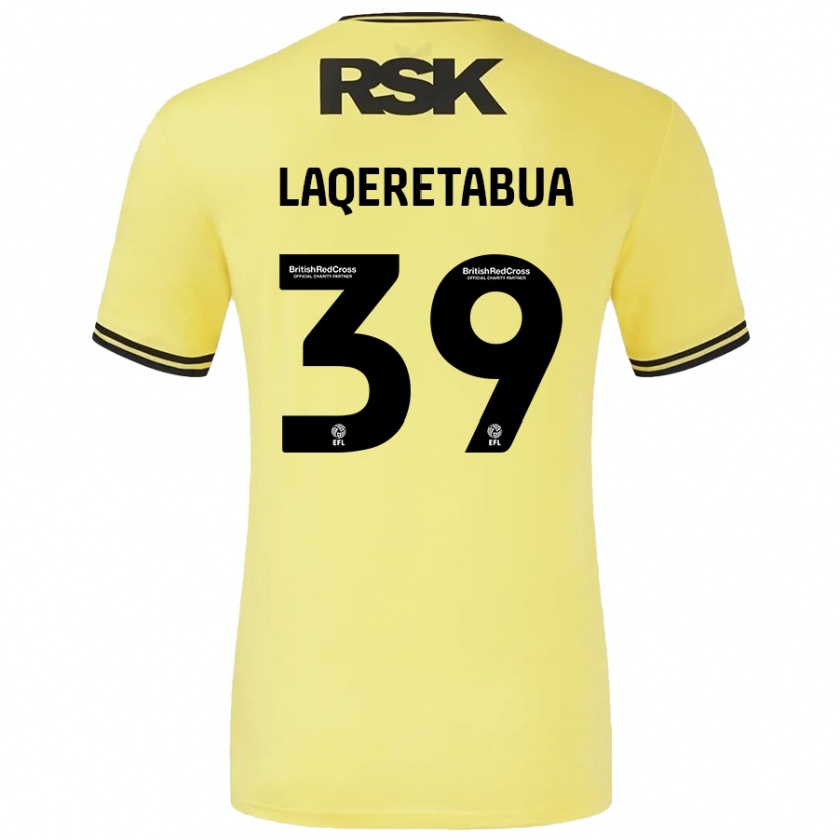 Kandiny Barn Josh Laqeretabua #39 Gul Svart Bortatröja Matchtröjor 2024/25 Tröjor T-Tröja