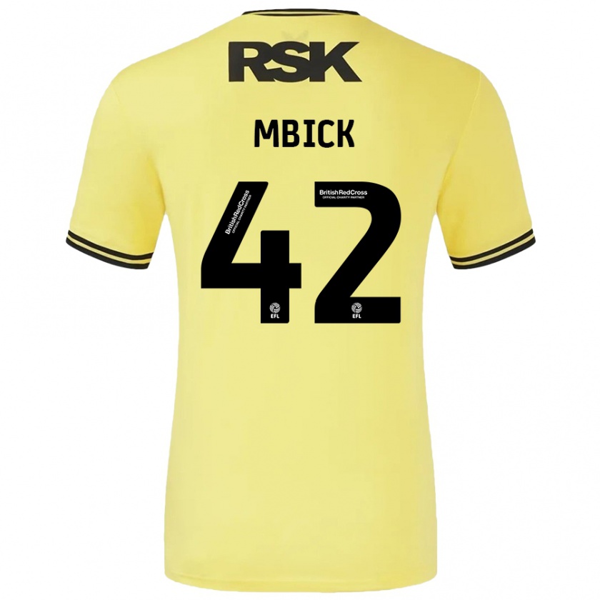 Kandiny Kinderen Micah Mbick #42 Geel Zwart Uitshirt Uittenue 2024/25 T-Shirt België