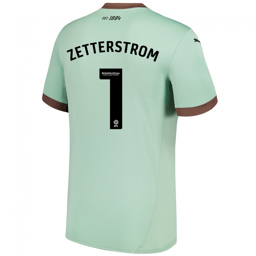 Kandiny Bambino Maglia Jacob Widell Zetterström #1 Verde Pallido Kit Gara Away 2024/25 Maglietta