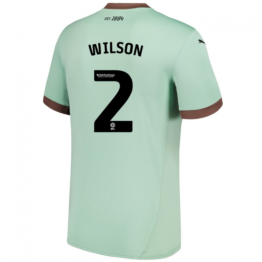 Kandiny Niño Camiseta Kane Wilson #2 Verde Pálido 2ª Equipación 2024/25 La Camisa