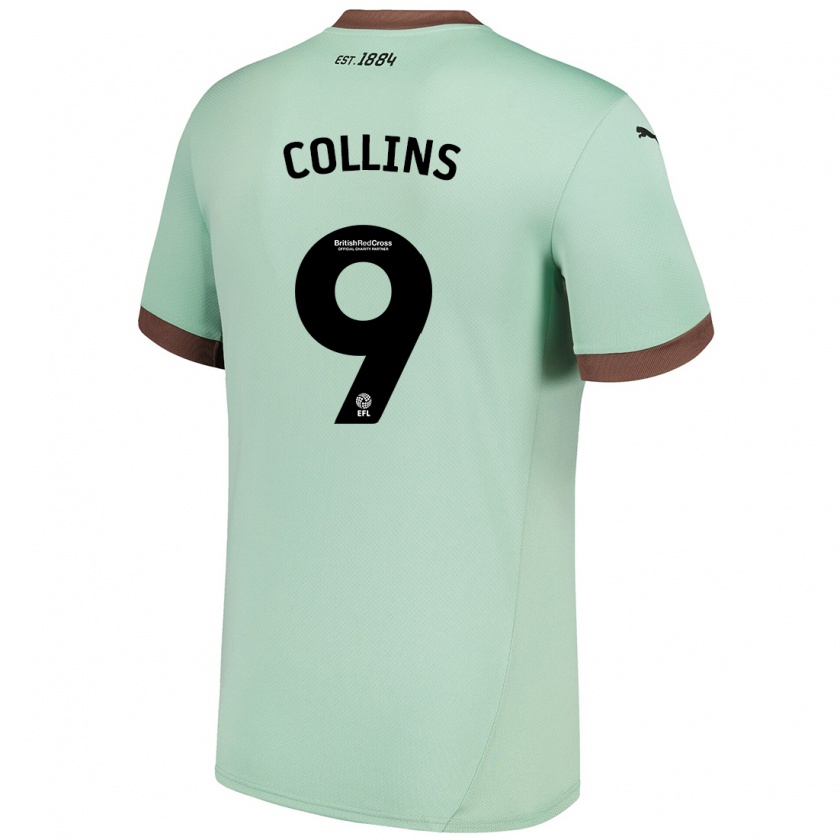 Kandiny Kinder James Collins #9 Blassgrün Auswärtstrikot Trikot 2024/25 T-Shirt Österreich