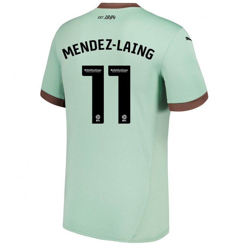 Kandiny Kinder Nathaniel Méndez-Laing #11 Blassgrün Auswärtstrikot Trikot 2024/25 T-Shirt Österreich