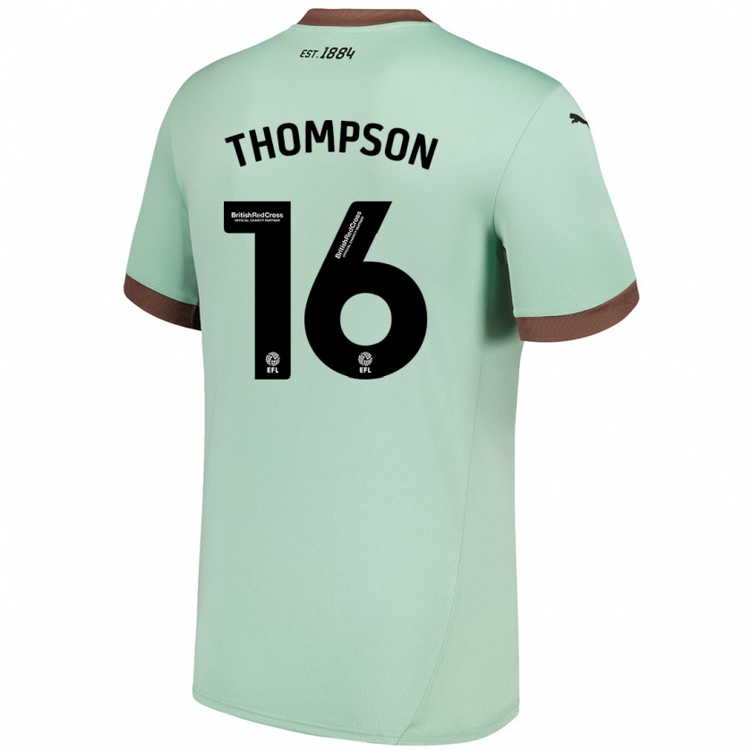 Kandiny Niño Camiseta Liam Thompson #16 Verde Pálido 2ª Equipación 2024/25 La Camisa