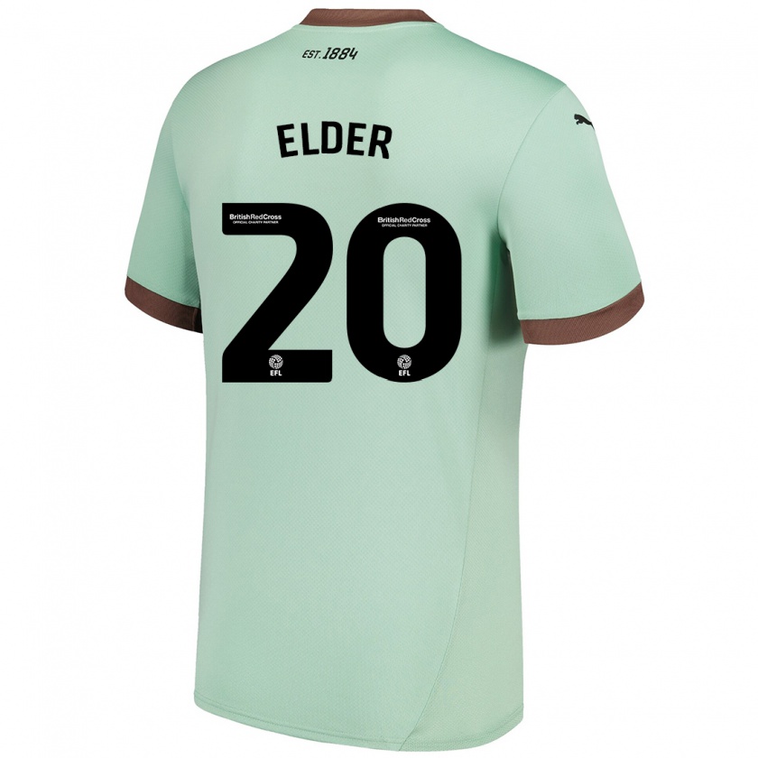 Kandiny Niño Camiseta Callum Elder #20 Verde Pálido 2ª Equipación 2024/25 La Camisa