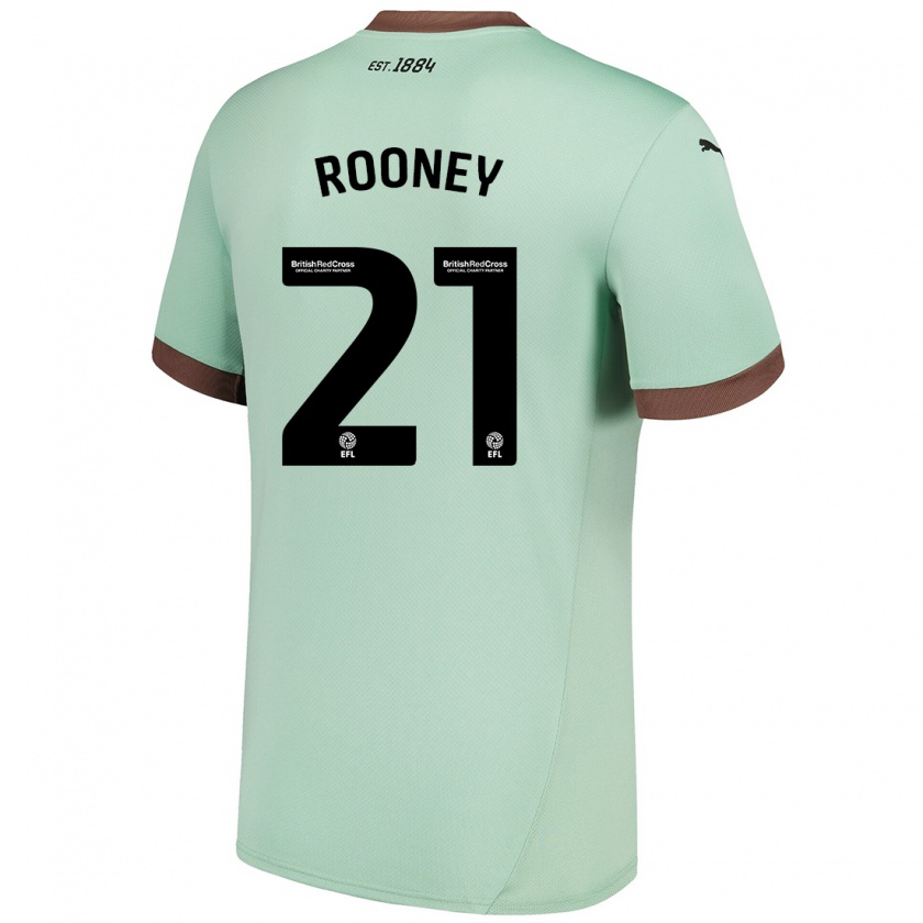 Kandiny Niño Camiseta Jake Rooney #21 Verde Pálido 2ª Equipación 2024/25 La Camisa