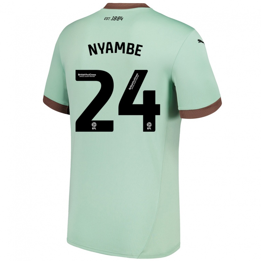 Kandiny Niño Camiseta Ryan Nyambe #24 Verde Pálido 2ª Equipación 2024/25 La Camisa