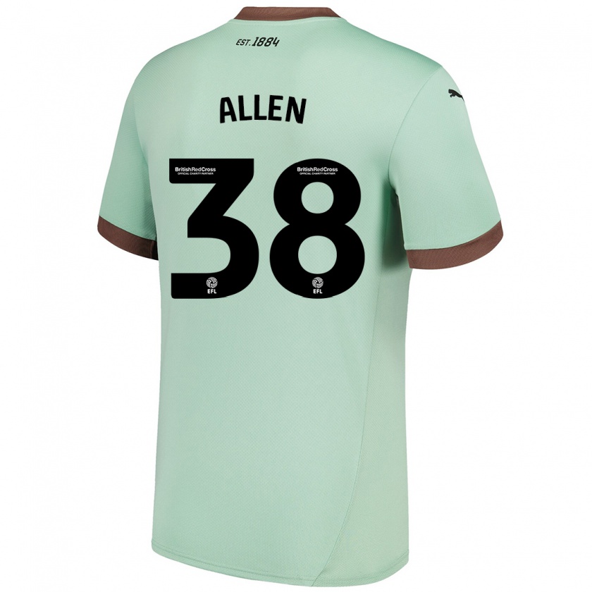 Kandiny Kinder Cruz Allen #38 Blassgrün Auswärtstrikot Trikot 2024/25 T-Shirt Österreich