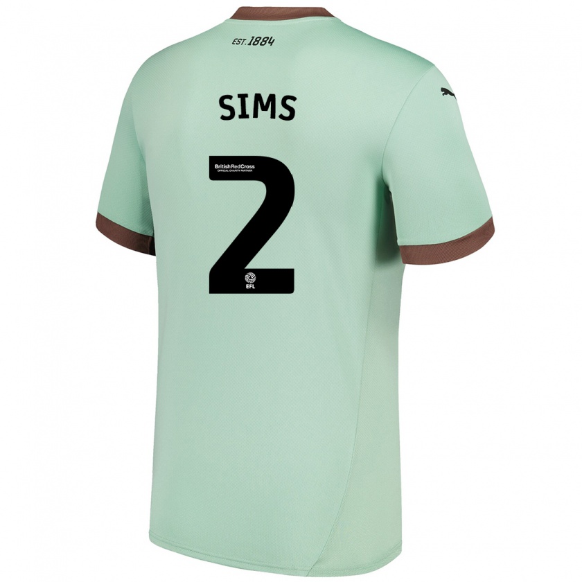 Kandiny Bambino Maglia Amy Sims #2 Verde Pallido Kit Gara Away 2024/25 Maglietta