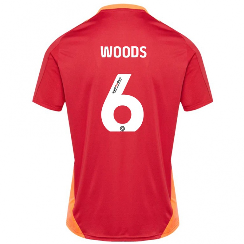 Kandiny Kinder Ryan Woods #6 Blau Cremeweiß Auswärtstrikot Trikot 2024/25 T-Shirt Österreich