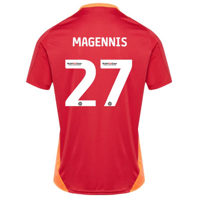 Kandiny Barn Josh Magennis #27 Blå Benvit Bortatröja Matchtröjor 2024/25 Tröjor T-Tröja