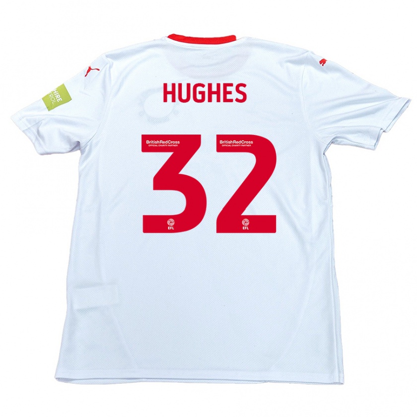 Kandiny Niño Camiseta Kayden Hughes #32 Blanco 2ª Equipación 2024/25 La Camisa