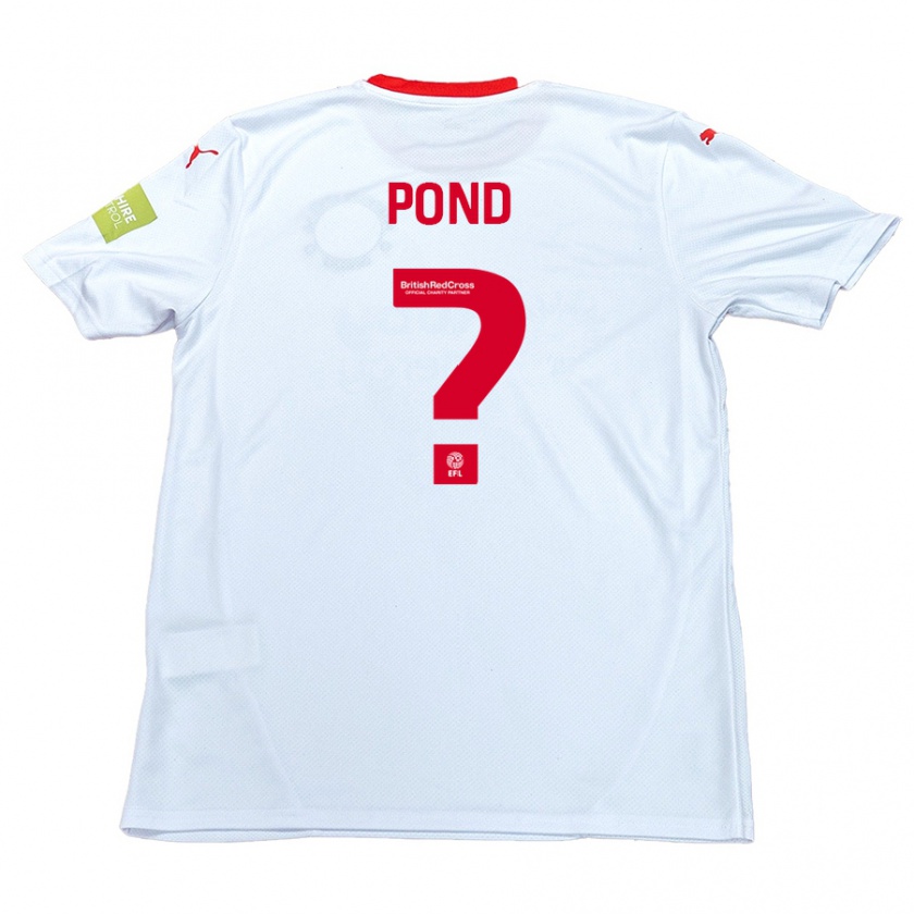 Kandiny Bambino Maglia Nathan Pond #0 Bianco Kit Gara Away 2024/25 Maglietta