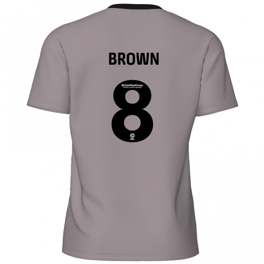 Kandiny Kinderen Jordan Brown #8 Grijs Uitshirt Uittenue 2024/25 T-Shirt België