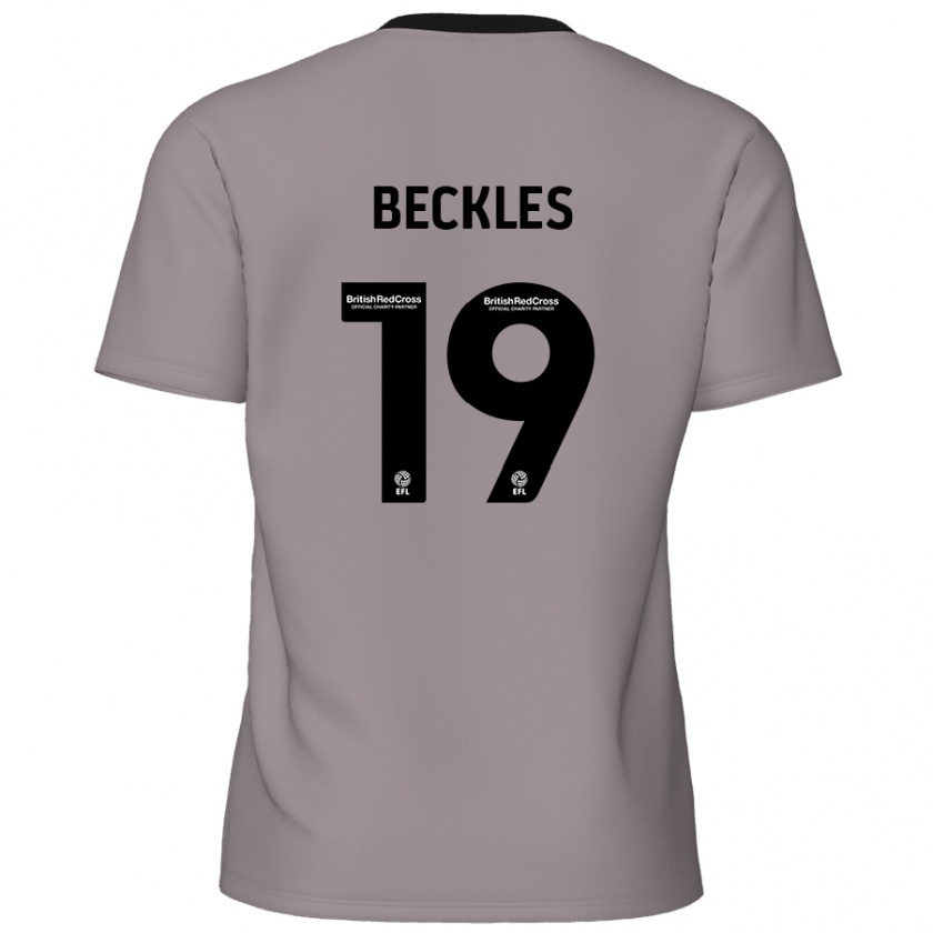 Kandiny Kinderen Omar Beckles #19 Grijs Uitshirt Uittenue 2024/25 T-Shirt België