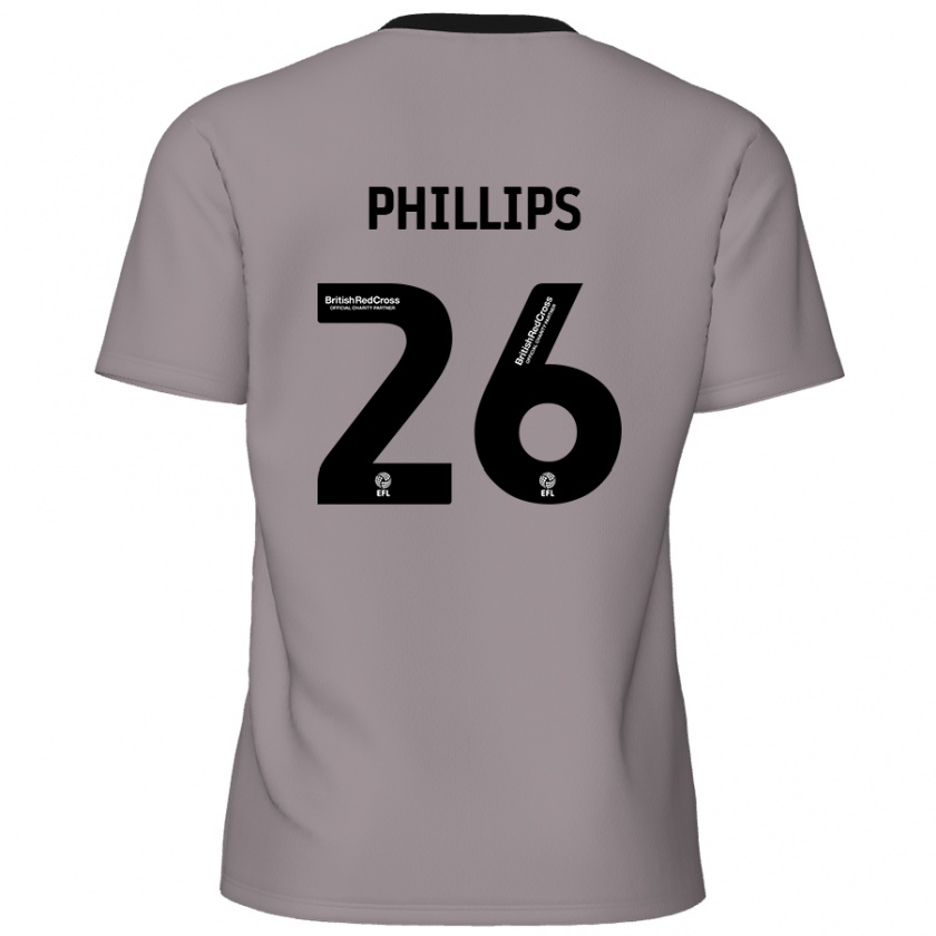 Kandiny Bambino Maglia Noah Phillips #26 Grigio Kit Gara Away 2024/25 Maglietta