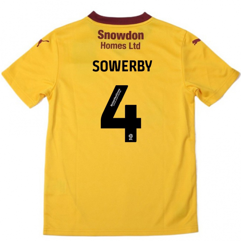 Kandiny Kinder Jack Sowerby #4 Orange Burgunderrot Auswärtstrikot Trikot 2024/25 T-Shirt Österreich