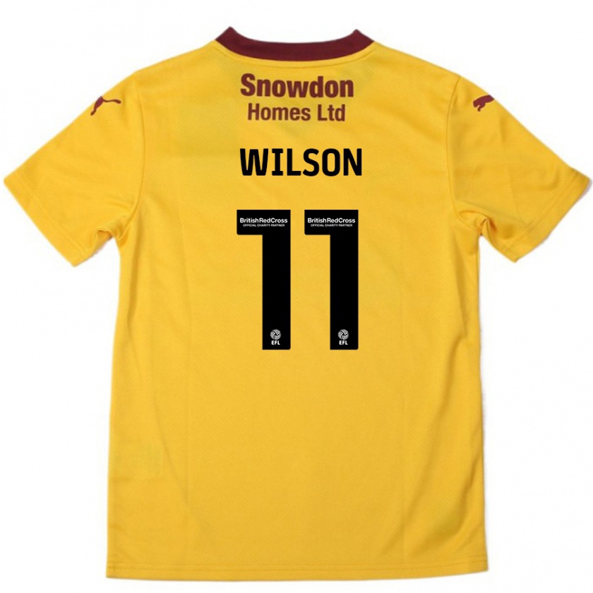 Kandiny Niño Camiseta James Wilson #11 Naranja Borgoña 2ª Equipación 2024/25 La Camisa